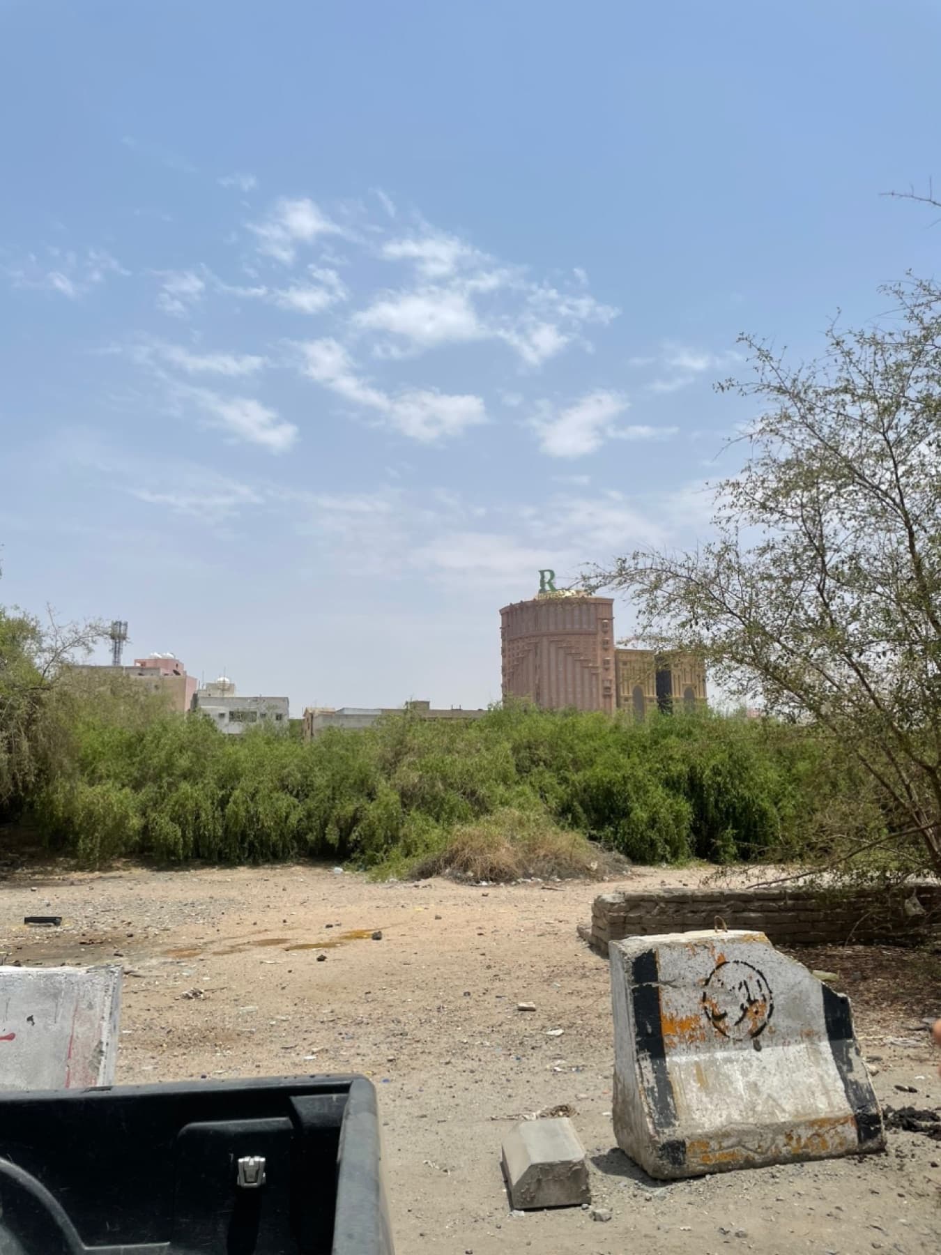 نمای هتل از مقابل مسجدی در شارع منصور